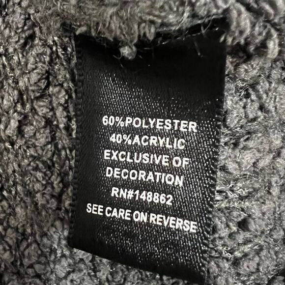 Torrid Love Sweater Womens 2X Gray Nubby Texture Embroidered Drop Shoulder Cozy - Picture 9 of 11